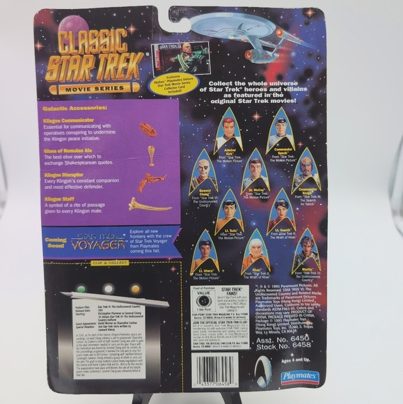 Star Trek General Chang Action Figure Playmates with Skybox Card - Picture 2 of 2